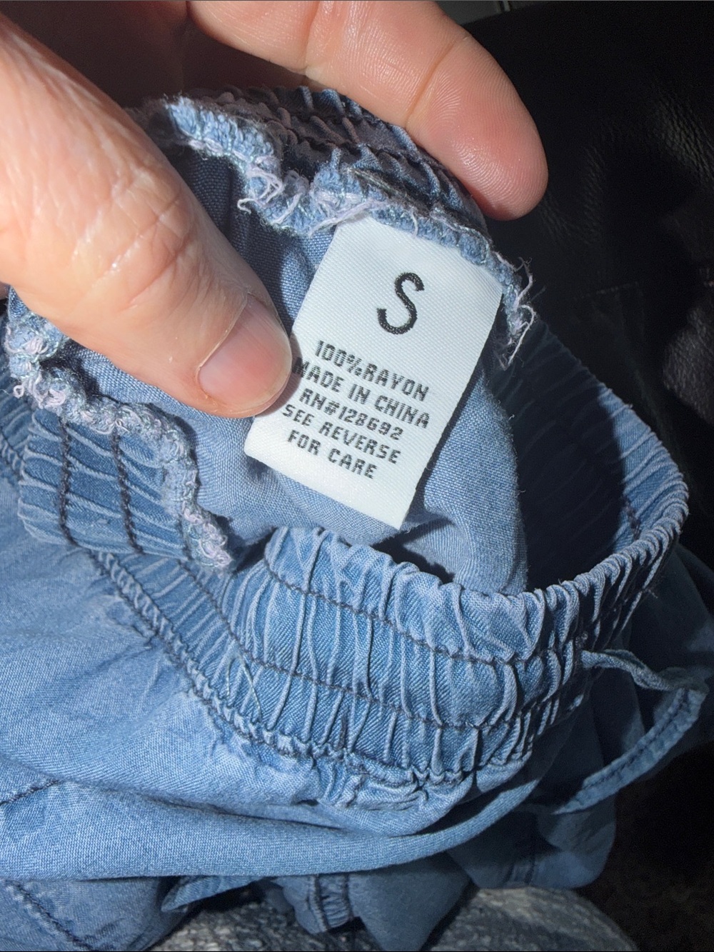 Light Blue Tiered Wide-Leg Denim Pants - Picture 6 of 6